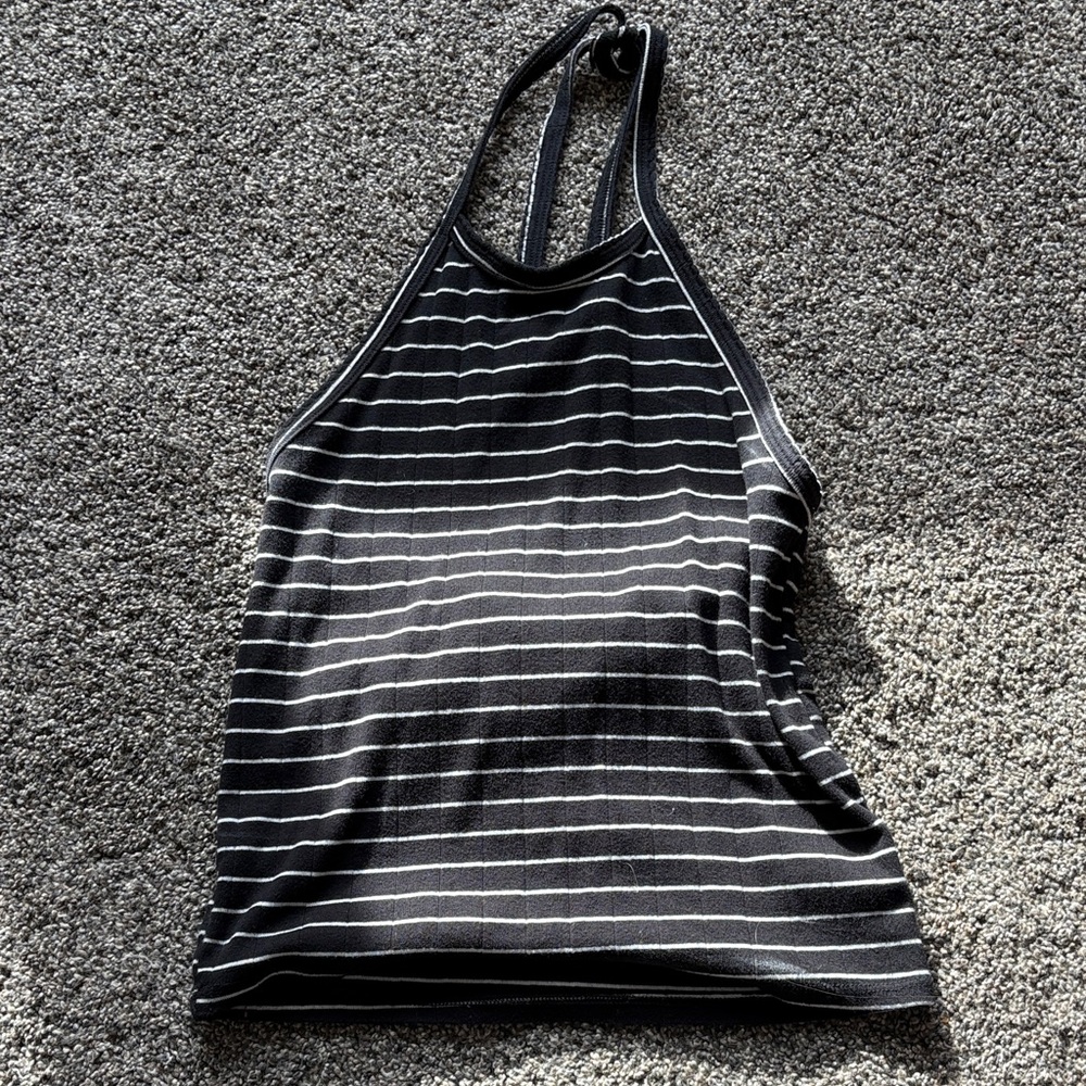 American Eagle Outfitters Black and White Striped halter top